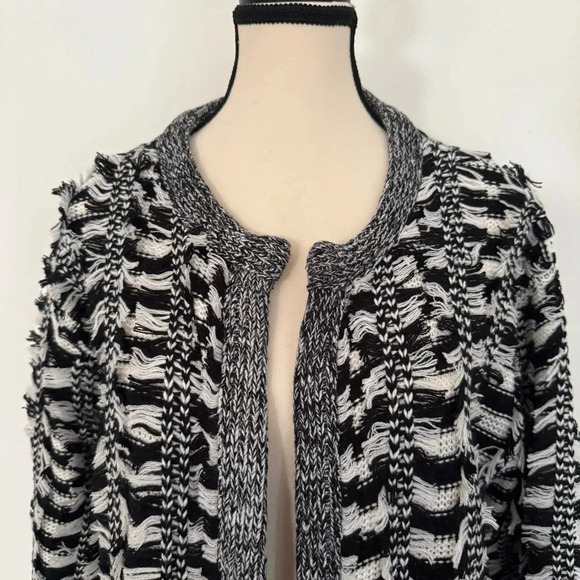 Anthropologie- Endless Rose-NWT- Bohemian-Fringe-Open-Sweater-Fall--M/L - Picture 2 of 13